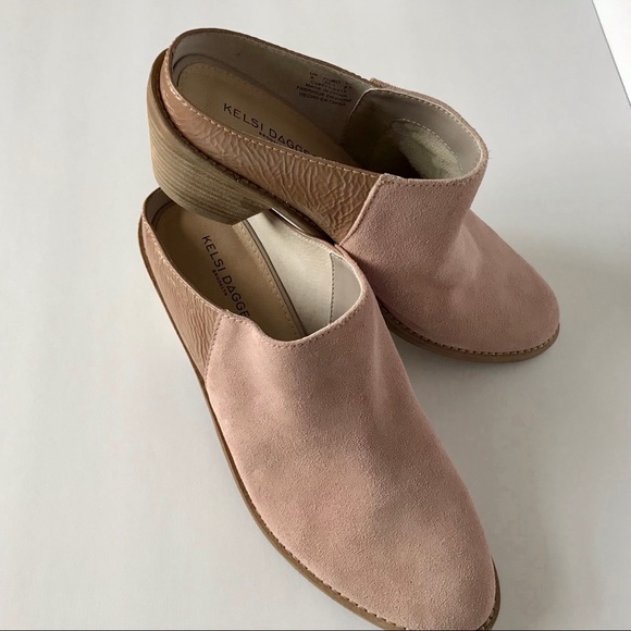 Muted Pink Kelsi Dagger Brooklyn mules suede Anthropologie - Picture 7 of 12